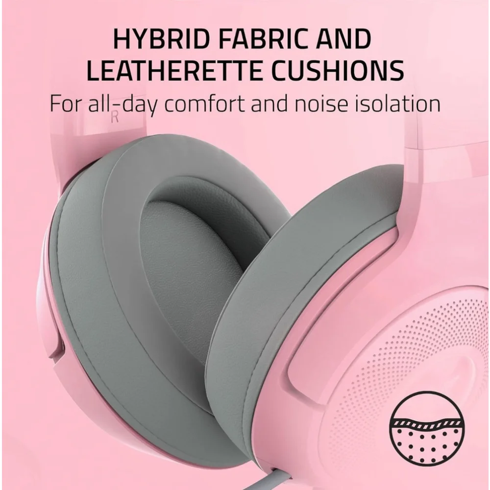 Razer Kraken Kitty V2 Wired•Gaming Headset w/Chroma RGB-Quartz ED Pink•PC/PS/MAC